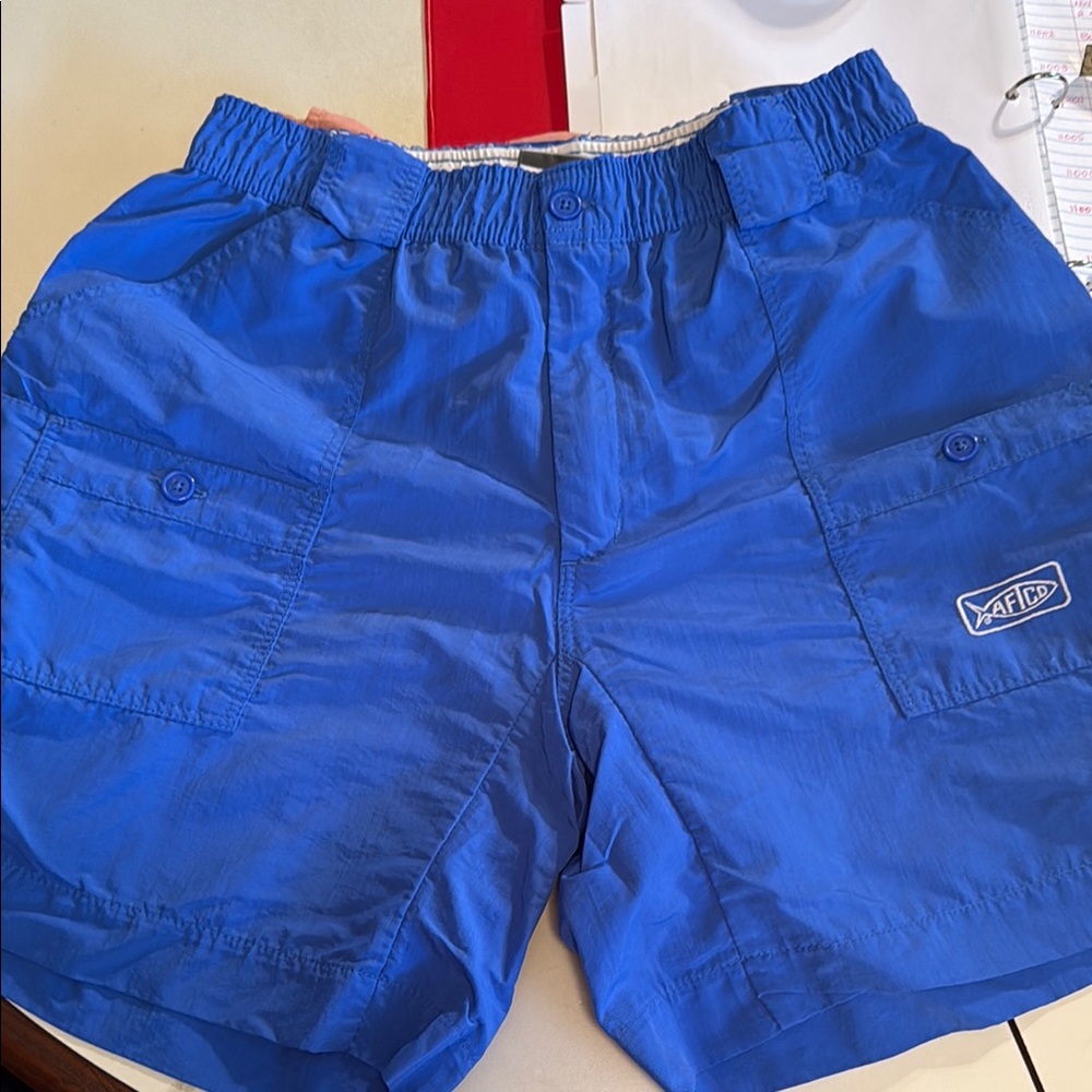 AFTCO Blue Athletic Shorts Lightweight Elastic Fit 30
